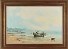 SHORING THE BOAT by Alfred Allan at Ross's Online Art Auctions