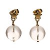9CT GOLD ROCK CRYSTAL DROP EARRINGS at Ross's Online Art Auctions