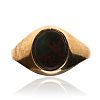 9CT GOLD BLOODSTONE SIGNET RING at Ross's Online Art Auctions