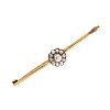 18CT GOLD DIAMOND FLORAL CLUSTER BAR BROOCH at Ross's Online Art Auctions