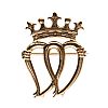 9CT GOLD HEART & CROWN BROOCH at Ross's Online Art Auctions