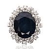 14CT WHITE GOLD SAPPHIRE & DIAMOND RING at Ross's Online Art Auctions