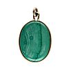 GOLD-TONE MOUNTED MALACHITE PENDANT at Ross's Online Art Auctions