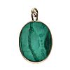 GOLD-TONE MOUNTED MALACHITE PENDANT at Ross's Online Art Auctions
