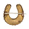 9CT ROSE GOLD HORSESHOE BROOCH at Ross's Online Art Auctions