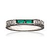 18CT WHITE GOLD EMERALD & DIAMOND BAND at Ross's Online Art Auctions