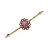 9CT GOLD AMETHYST & SEED PEARL BROOCH at Ross's Online Art Auctions