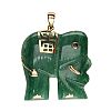 14CT GOLD MOUNTED JADE & RUBY ELEPHANT PENDANT at Ross's Online Art Auctions