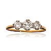 GOLD THREE STONE DIAMOND RING at Ross's Online Art Auctions