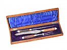 VICTORIAN OAK CASED CARVING SET at Ross's Online Art Auctions