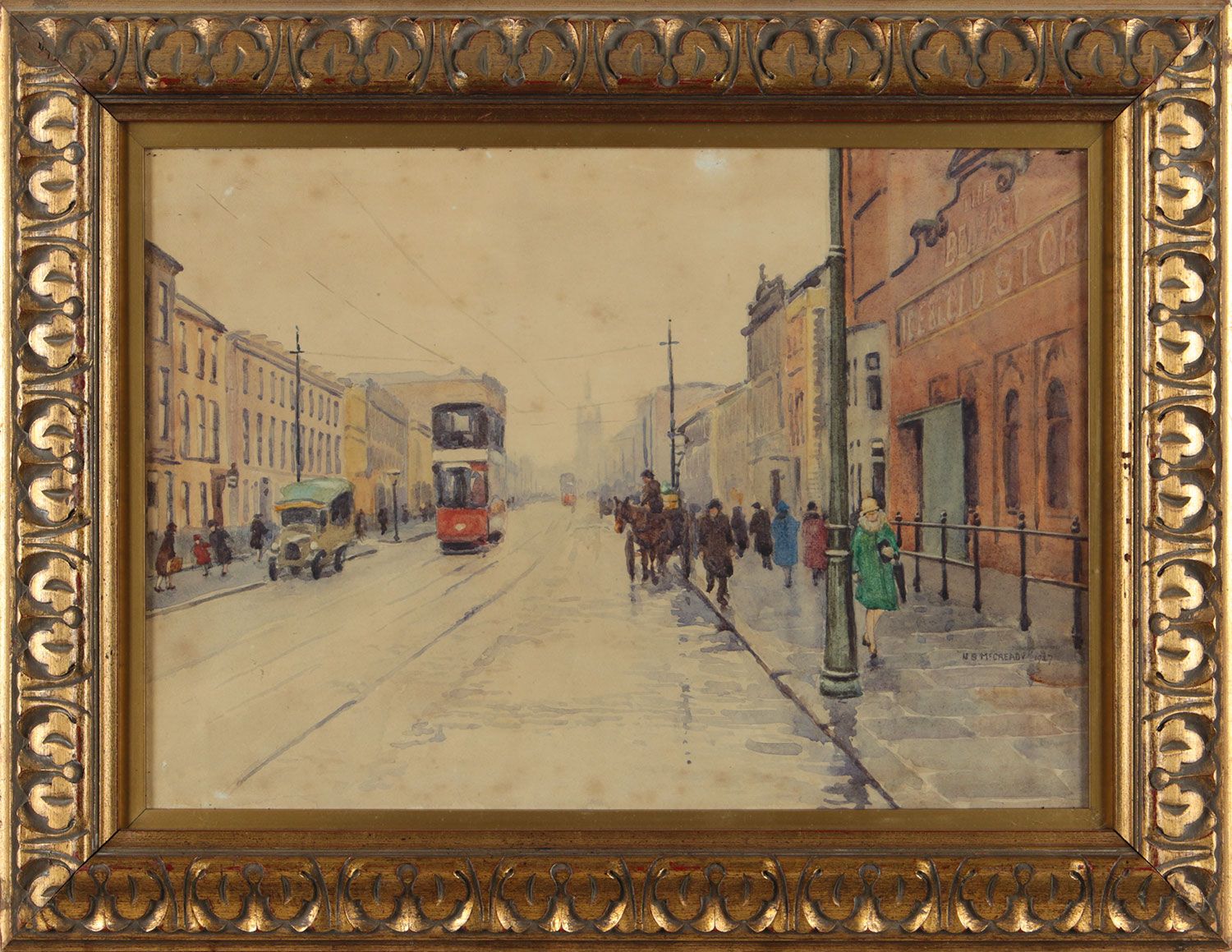 GREAT VICTORIA STREET, BELFAST, 1927 by Ellen Brown Workman McCready at Ross's Online Art Auctions
