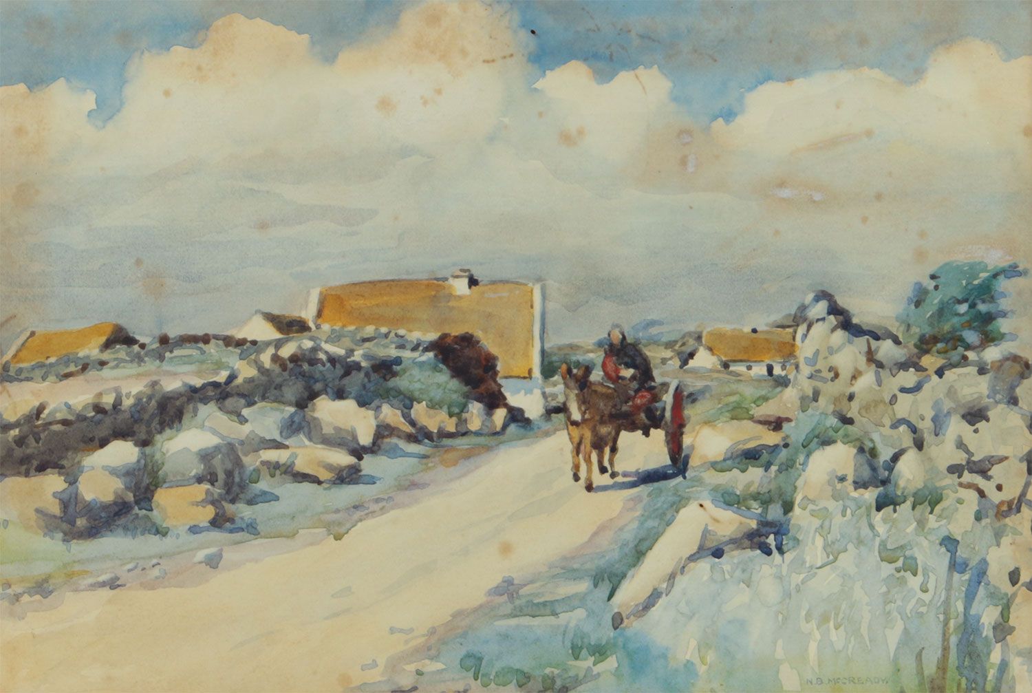 THE DONKEY CART by Ellen Brown Workman McCready at Ross's Online Art Auctions