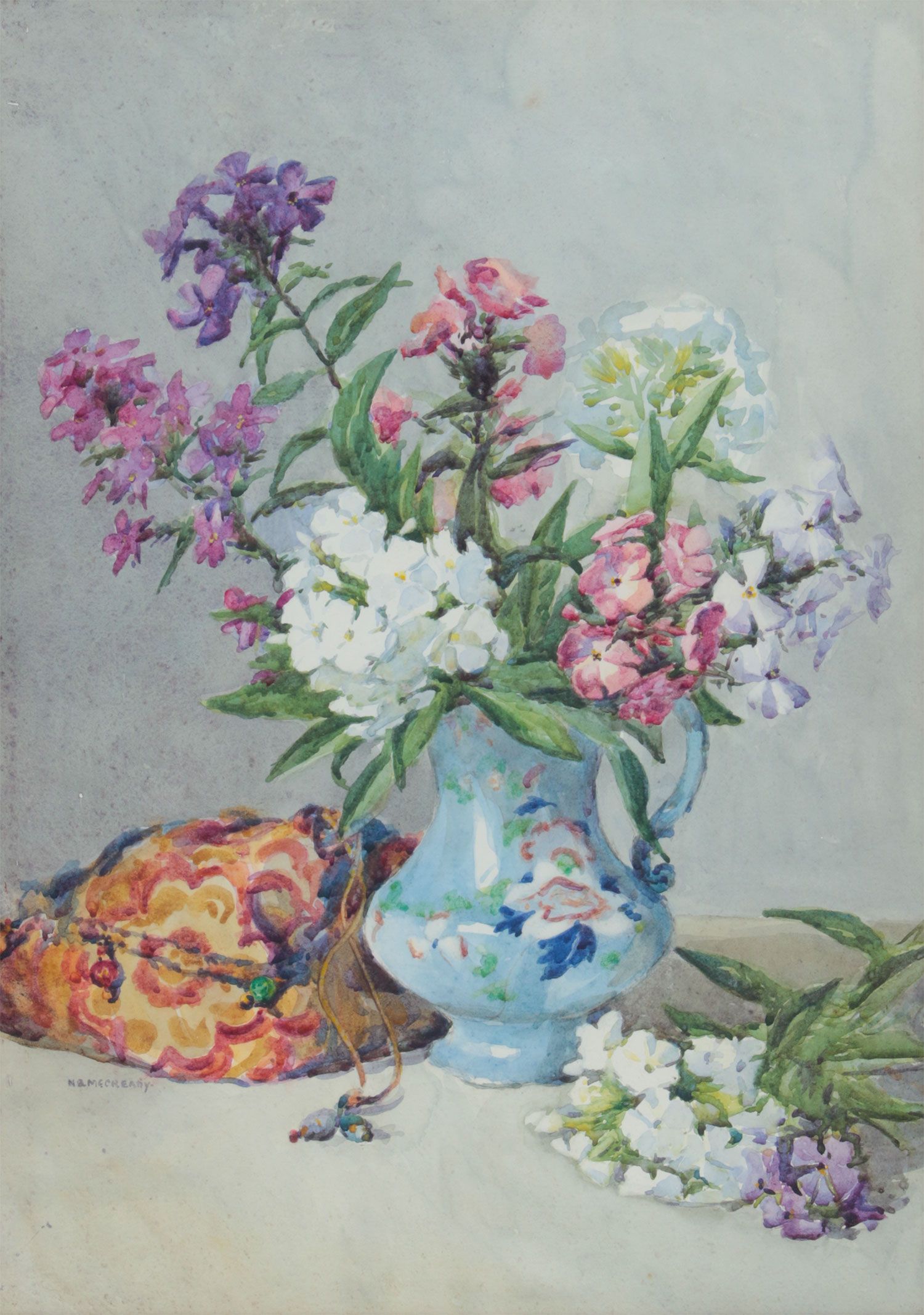 STILL LIFE, JUG OF FLOWERS by Ellen Brown Workman McCready at Ross's Online Art Auctions