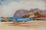 ASIAN BEACH SCENE by Ellen Brown Workman McCready at Ross's Online Art Auctions