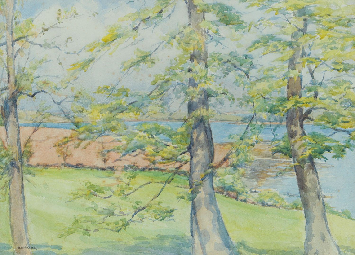 STRANGFORD LOUGH THROUGH THE TREES, BALLYMACARRON by Ellen Brown Workman McCready at Ross's Online Art Auctions
