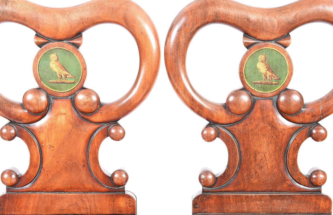 PAIR OF WILLIAM IV MAHOGANY HALL CHAIRS at Ross's Online Art Auctions