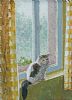James MacKeown RUA, 'CAT AND YELLOW CURTAINS' at Ross's Online Art Auctions