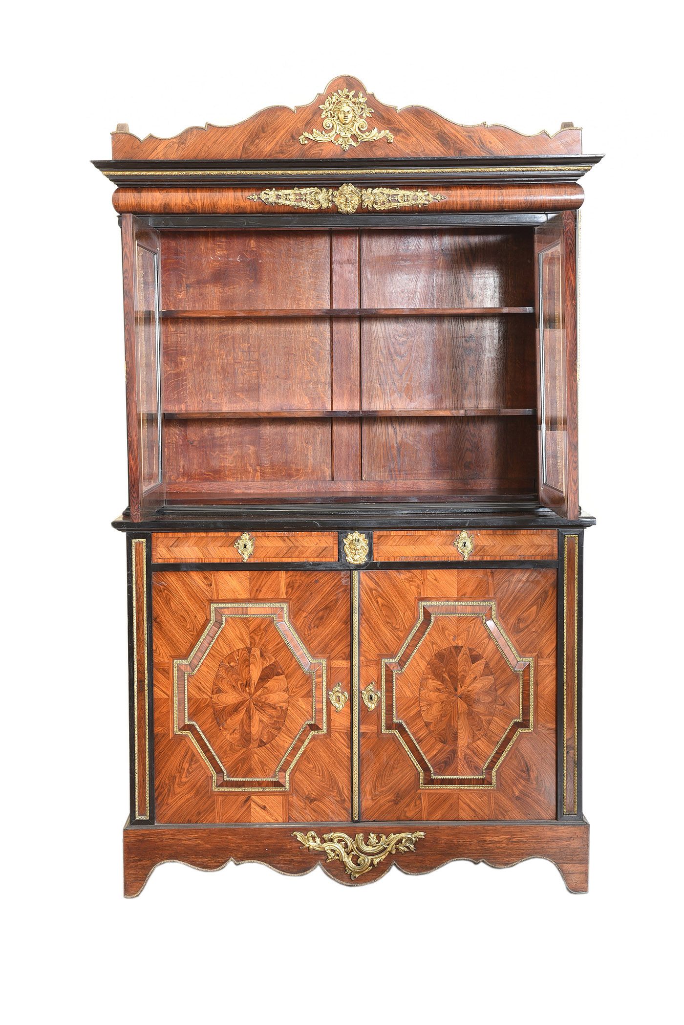 FINE VICTORIAN KINGWOOD TWO DOOR BOOKCASE at Ross's Online Art Auctions