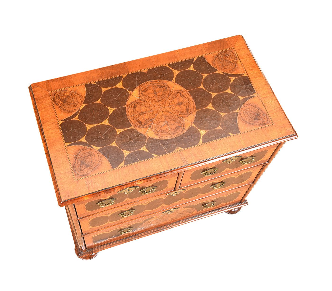 LATE NINETEENTH CENTURY OYSTER VENEERED CHEST at Ross's Online Art Auctions