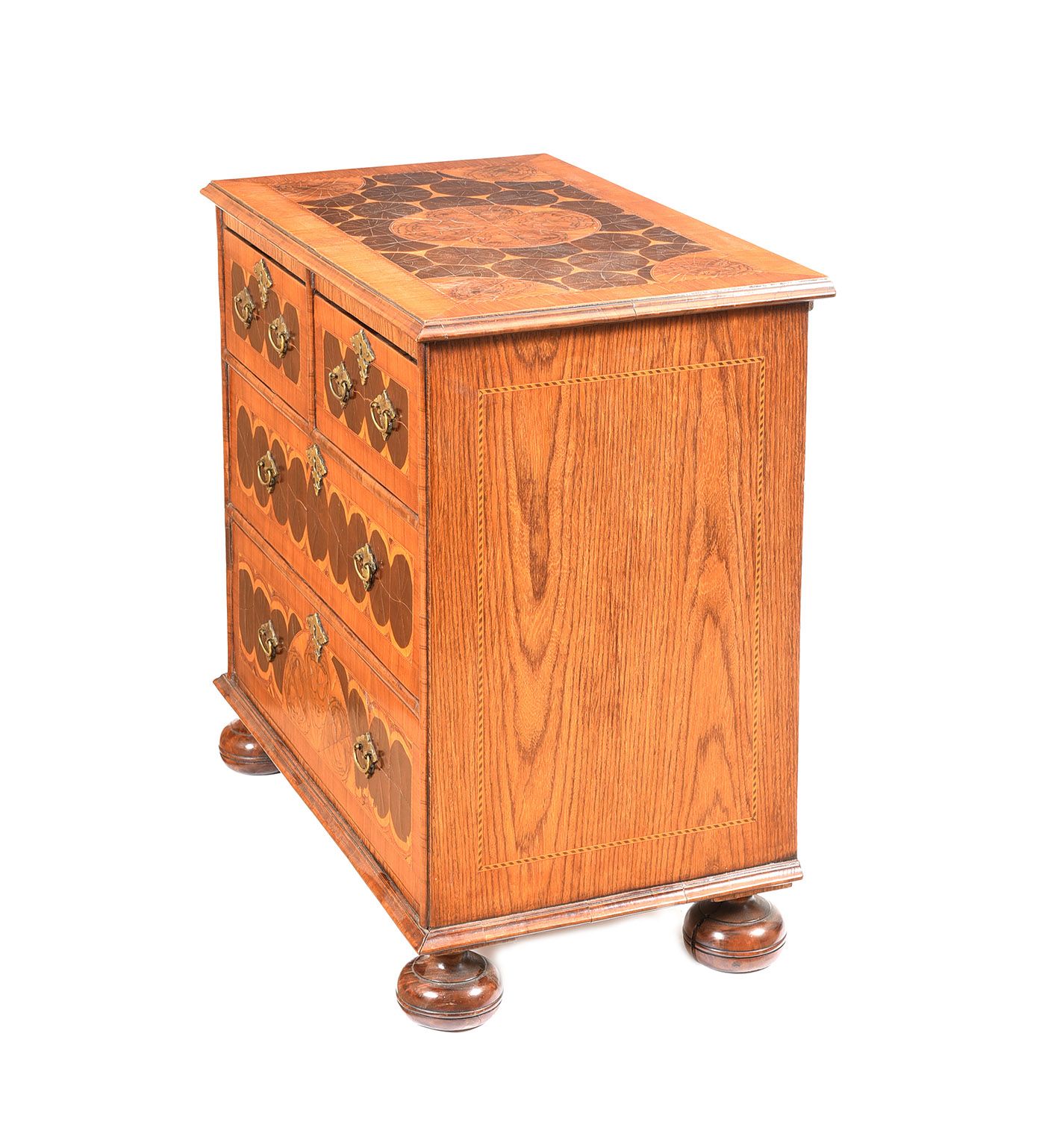 LATE NINETEENTH CENTURY OYSTER VENEERED CHEST at Ross's Online Art Auctions