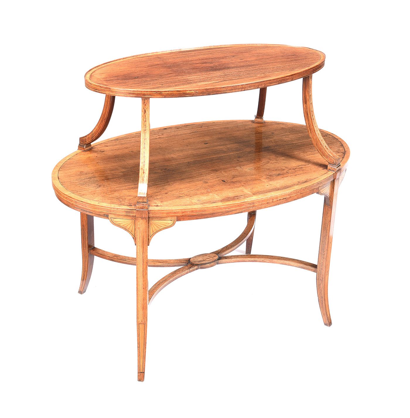 INLAID ROSEWOOD TWO TIER ETAGERE at Ross's Online Art Auctions