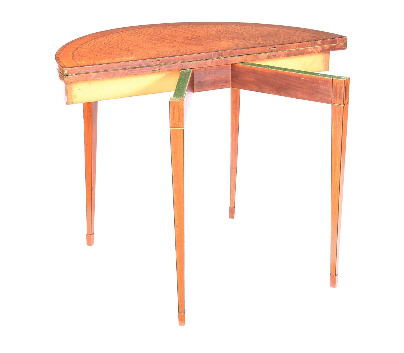 GEORGE III DEMI LUNE TURNOVER LEAF CARD TABLE at Ross's Online Art Auctions