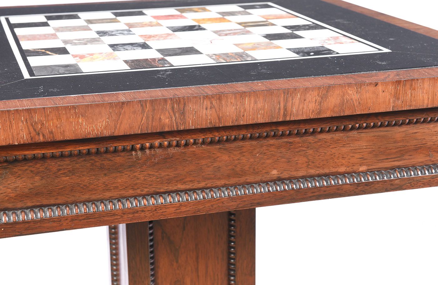 IRISH REGENCY ROSEWOOD MARBLE TOP GAMES TABLE at Ross's Online Art Auctions