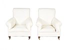 PAIR OF VICTORIAN UPHOLSTERED ARMCHAIRS at Ross's Online Art Auctions