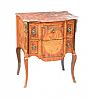 NINETEENTH CENTURY MARQUETRY MARBLE TOP TWO DRAWER CHEST at Ross's Online Art Auctions