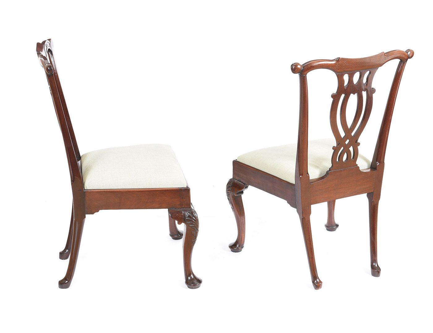 PAIR OF IRISH GEORGIAN MAHOGANY PIERCED BACK SIDE CHAIRS at Ross's Online Art Auctions