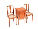 EDWARDIAN SATINWOOD BEDSIDE PEDESTALS WITH MATCHING OCCASIONAL CHAIRS at Ross's Online Art Auctions