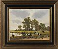 CATTLE AND SHEEP GRAZING by English School at Ross's Online Art Auctions