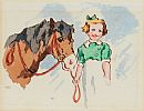 YOUNG GIRL WITH A PONY by Anne Primrose Jury HRUA at Ross's Online Art Auctions