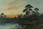 FISHING AT THE EDGE OF THE LOUGH by E.C. Hamblin at Ross's Online Art Auctions