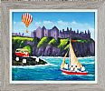 ANDY PATS WANDERING SHEEP SAILING AT DUNLUCE CASTLE by Andy Pat at Ross's Online Art Auctions