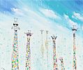 COLOURFUL GIRAFFES by Evelina Vine at Ross's Online Art Auctions