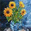 SUNFLOWERS IN A VASE by Sean Lorinyenko at Ross's Online Art Auctions