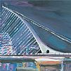 SAMUEL BECKETT BRIDGE UNDER THE DUBLIN NIGHT SKY by Sean Lorinyenko at Ross's Online Art Auctions