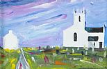 CHURCH AND HOUSE AT BALLINTOY, COUNTY ANTRIM by Sean Lorinyenko at Ross's Online Art Auctions