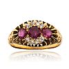 ANTIQUE 18CT GOLD RUBY & DIAMOND RING at Ross's Online Art Auctions