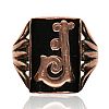 9CT ROSE GOLD INITIAL RING at Ross's Online Art Auctions