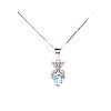 9CT WHITE GOLD AQUAMARINE & DIAMOND PENDANT ON 14CT WHITE GOLD CHAIN at Ross's Online Art Auctions