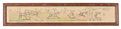 SET OF SIX MAHOGANY FRAMED HUNTING PRINTS at Ross's Online Art Auctions