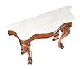 FINE VICTORIAN MARBLE TOP SERPENTINE FRONT CONSOLE TABLE at Ross's Online Art Auctions