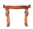 FINE VICTORIAN MARBLE TOP SERPENTINE FRONT CONSOLE TABLE at Ross's Online Art Auctions