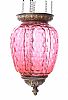 VICTORIAN RUBY GLASS HALL LANTERN at Ross's Online Art Auctions