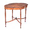 EDWARDIAN INLAID MAHOGANY SHAPED TOP LAMP TABLE at Ross's Online Art Auctions