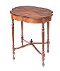 EDWARDIAN INLAID MAHOGANY SHAPED TOP LAMP TABLE at Ross's Online Art Auctions