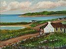 IRISH COTTAGES BY THE SEA by James Bingham at Ross's Online Art Auctions