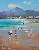NEWCASTLE BEACH, CO.DOWN by William Cunningham at Ross's Online Art Auctions